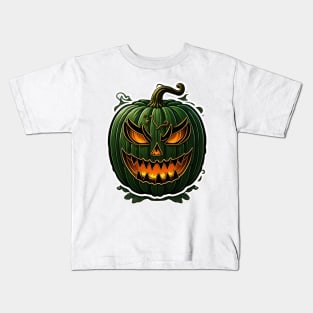 Halloween green pumpkin Kids T-Shirt